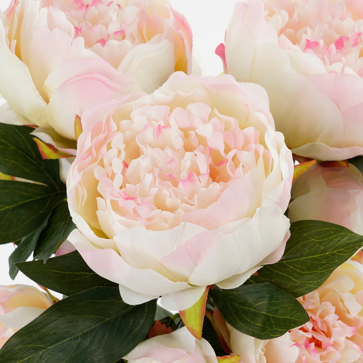 Glimmerdekorationen – Pfingstrosen-Kunstblumenstrauß – H55 x Ø40 cm – Hellrosa