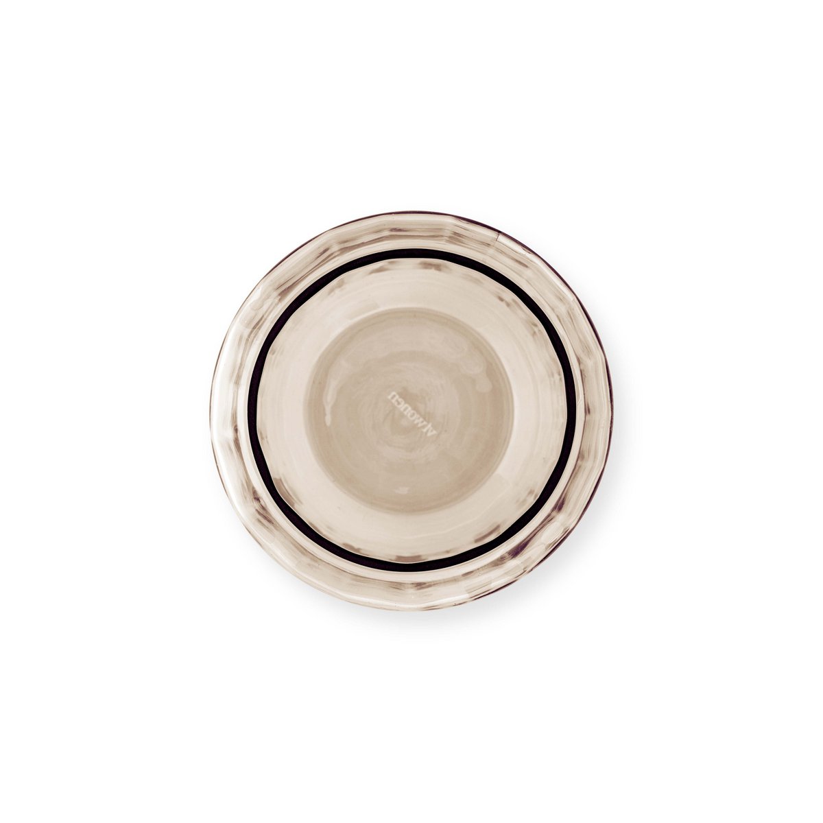 vtwonen - Vase Glass Rib Stripes Mirre Sand 16.5x32cm