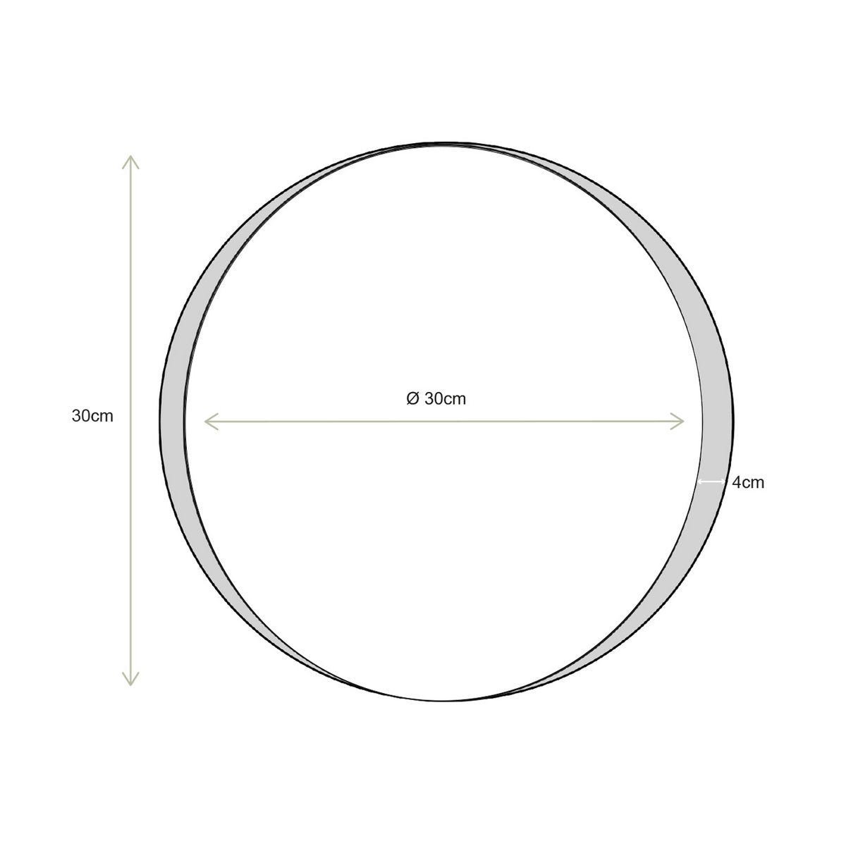 vtwonen - Spiegel Rond Diep Zwart 30cm