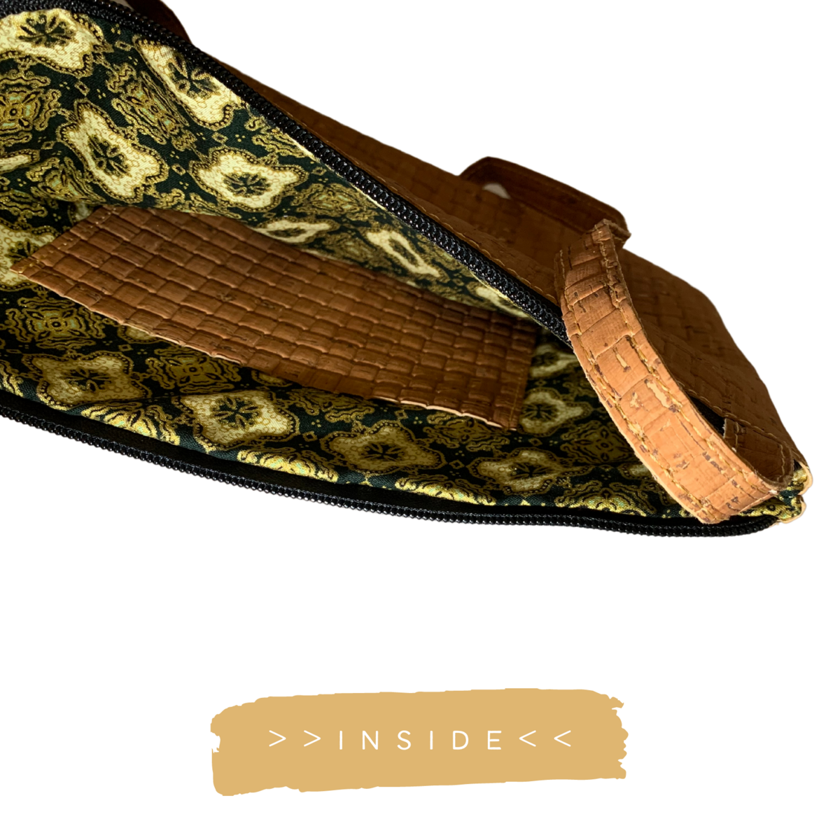 green-goose - Gissy Kurk en Leer Handtas XL - Driehoek - Groen