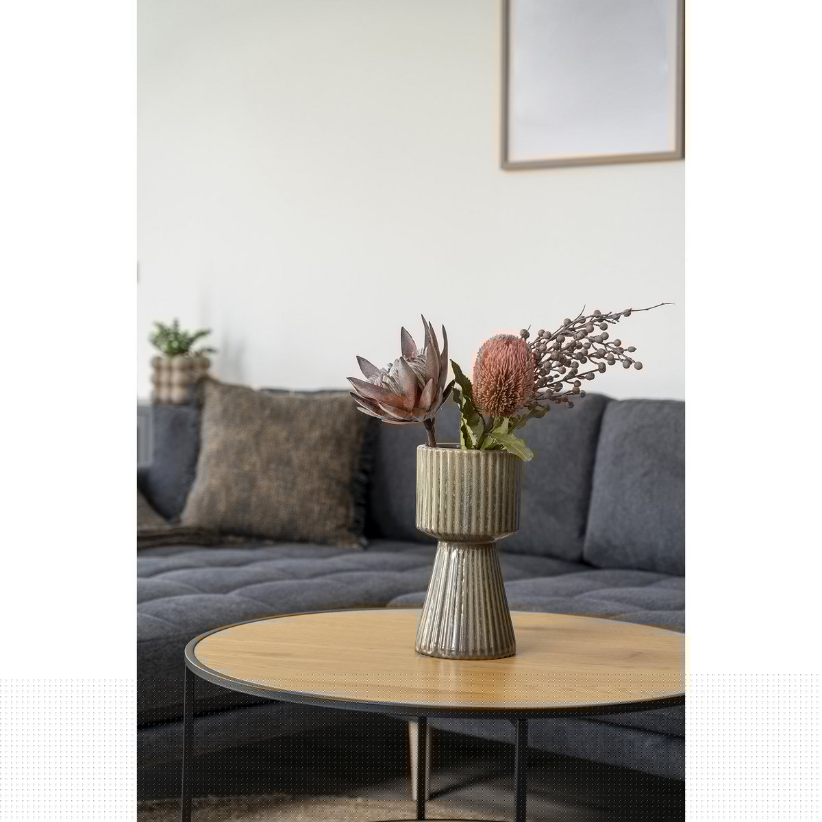 House Nordic - Ely Plaid - Plaid, blauw/geel, 130x170 cm