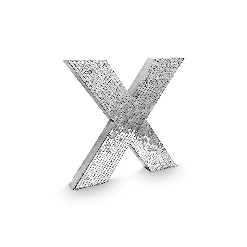 vtwonen - Decoratief beeld 'X' (Mozaïek, Zilver)