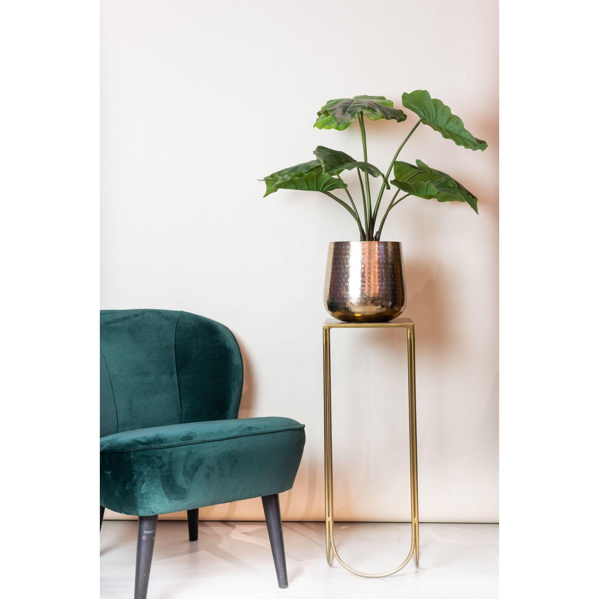 Green BoutiQ - Kunstplant - Alocasia - Olifantsoor - 70 cm