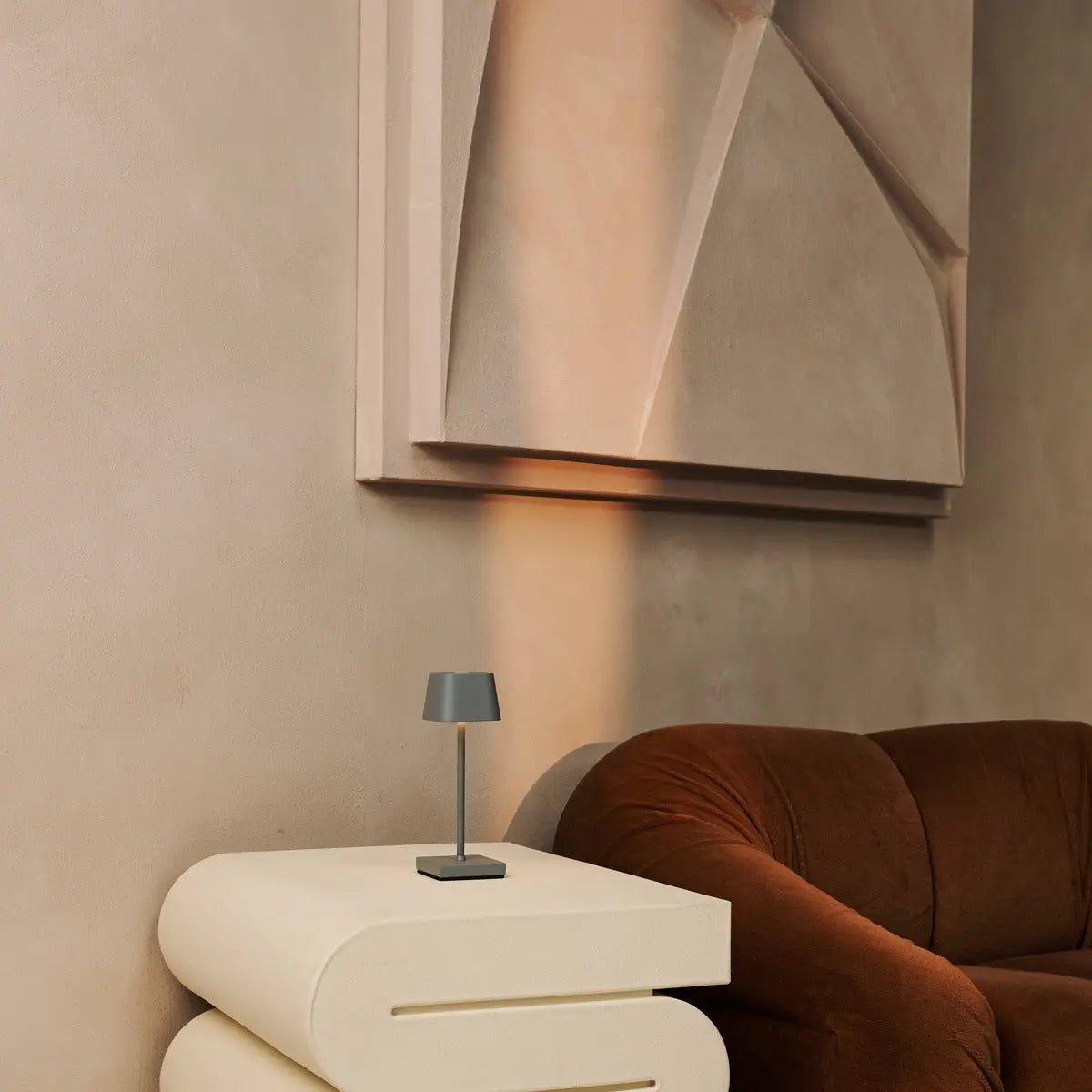 Tavellio-Amsterdam - Sarphati Mini Mouse Grijs Draadloze tafellamp | Oplaadbaar en dimbaar