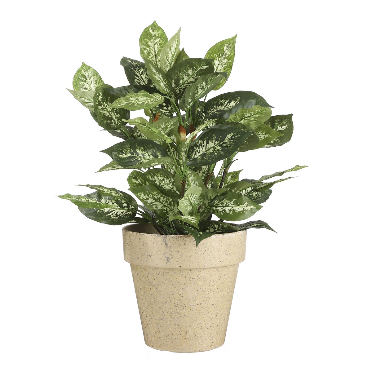 Glimmerdekorationen – Dieffenbachia Kunstpflanze im Blumentopf Stan – H70 x Ø55 cm – Grün