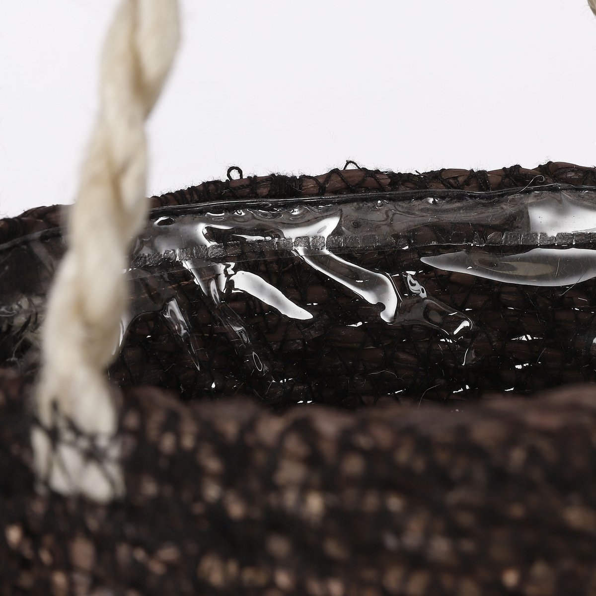 Glimmerdekorationen – Atlantischer Pflanzenkorb – 2er-Set – H16 x Ø16 cm – Schwarz