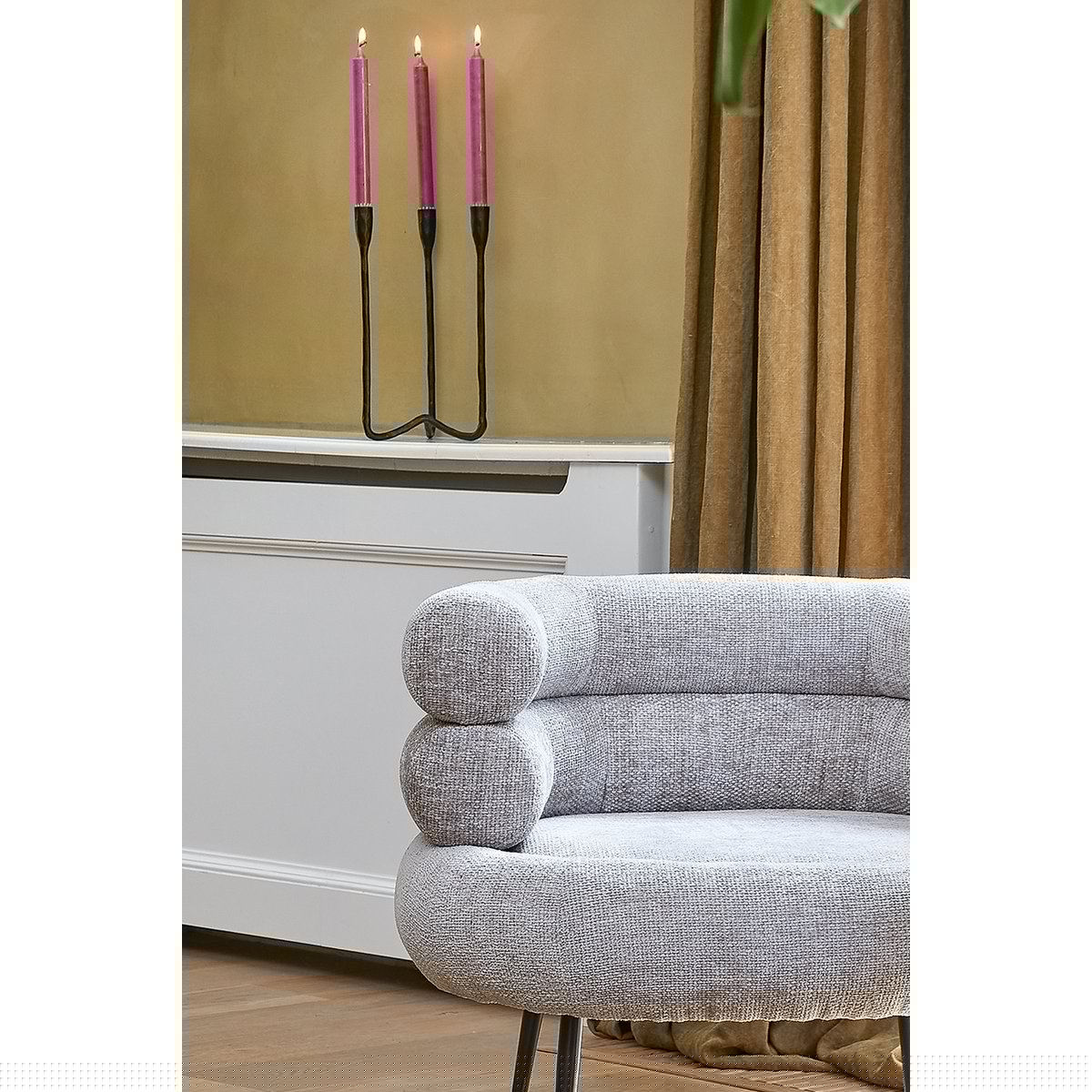 Mica Decorations - Christy Kandelaar - L17 x B18 x H34 cm - Aluminium - Zwart