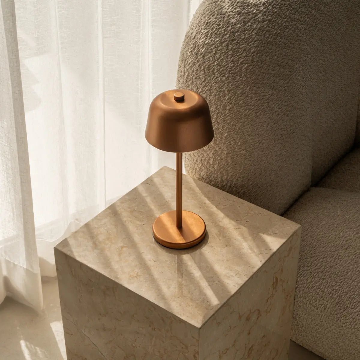 Tavellio-Amsterdam - Anton Koperen Oplaadbare Tafellamp | Stijlvolle en draadloze verlichting
