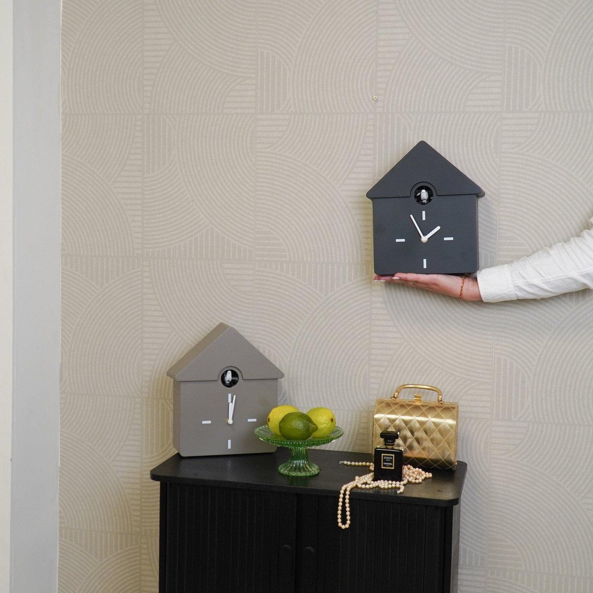 Housevitamin - Klokklokkoekkoekjes- Zwart- 24x27x9cm