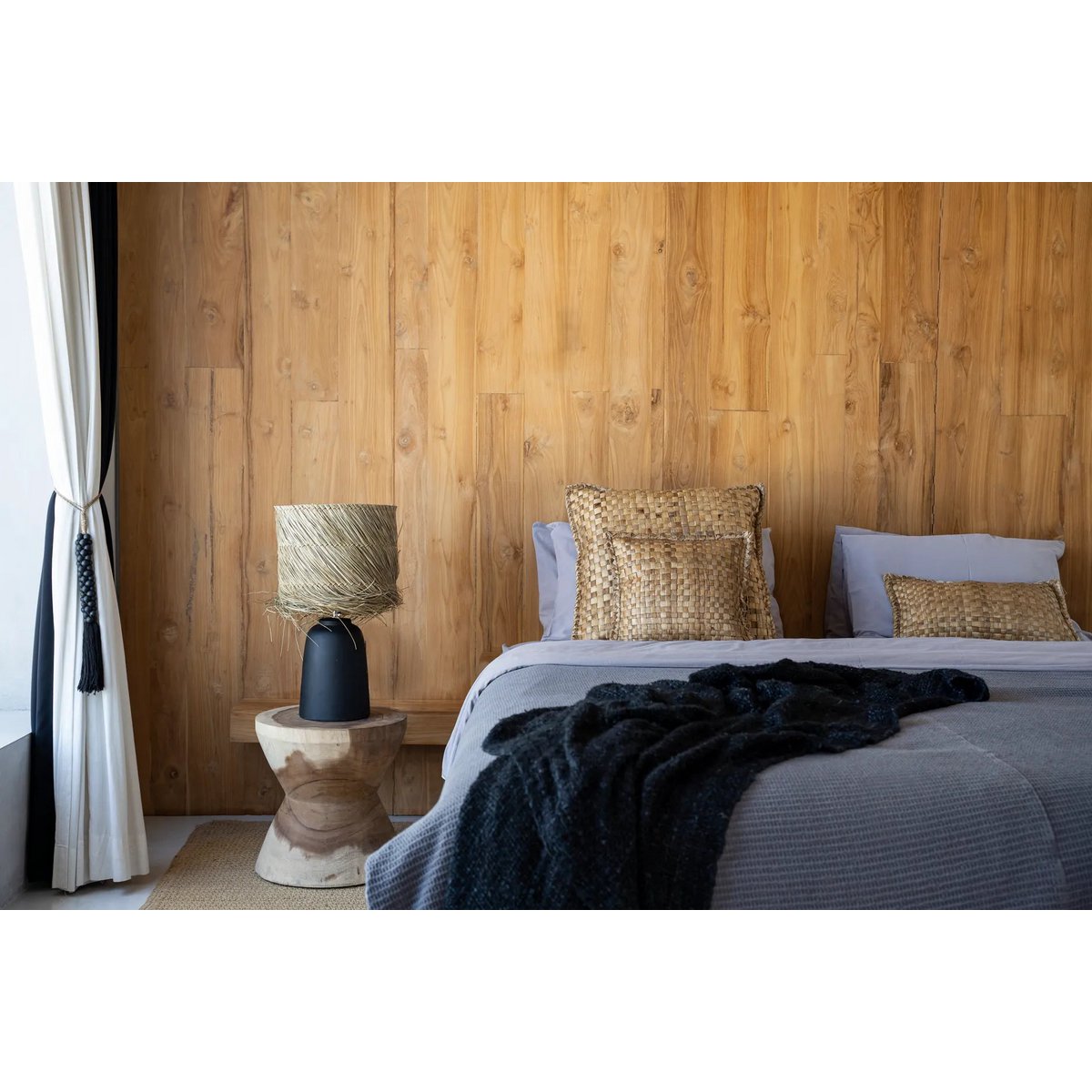 Bazar Bizar - Tafellamp 'Pandan' (Zwart Naturel)