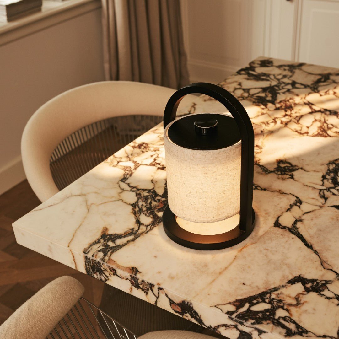 Tavellio-Amsterdam - River Black draadloze houten lamp – Oplaadbaar en dimbaar