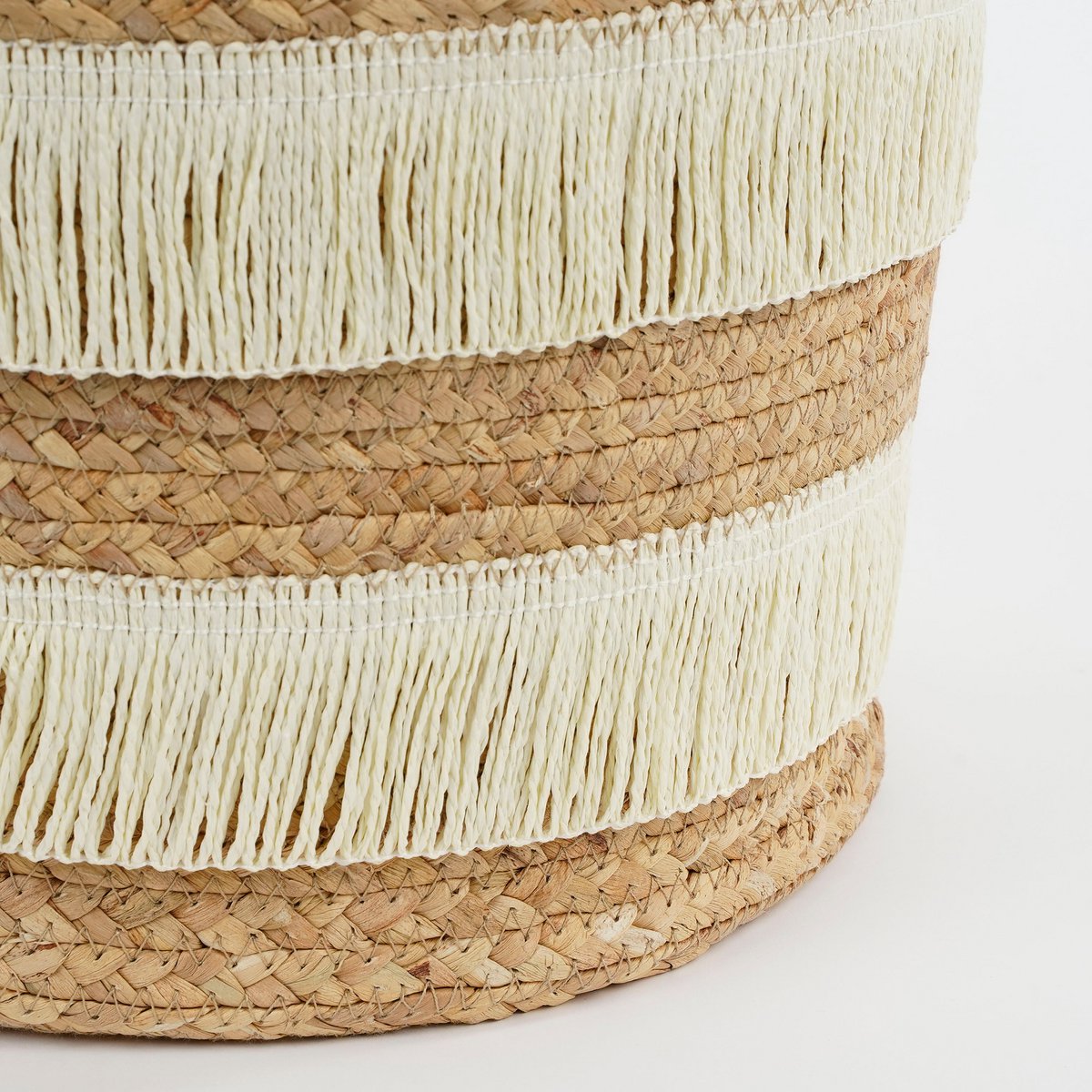 Glimmerdekorationen – Aufbewahrungskorb – 2er-Set – H30 x Ø32 cm – Wasserhyazinthe – Braun