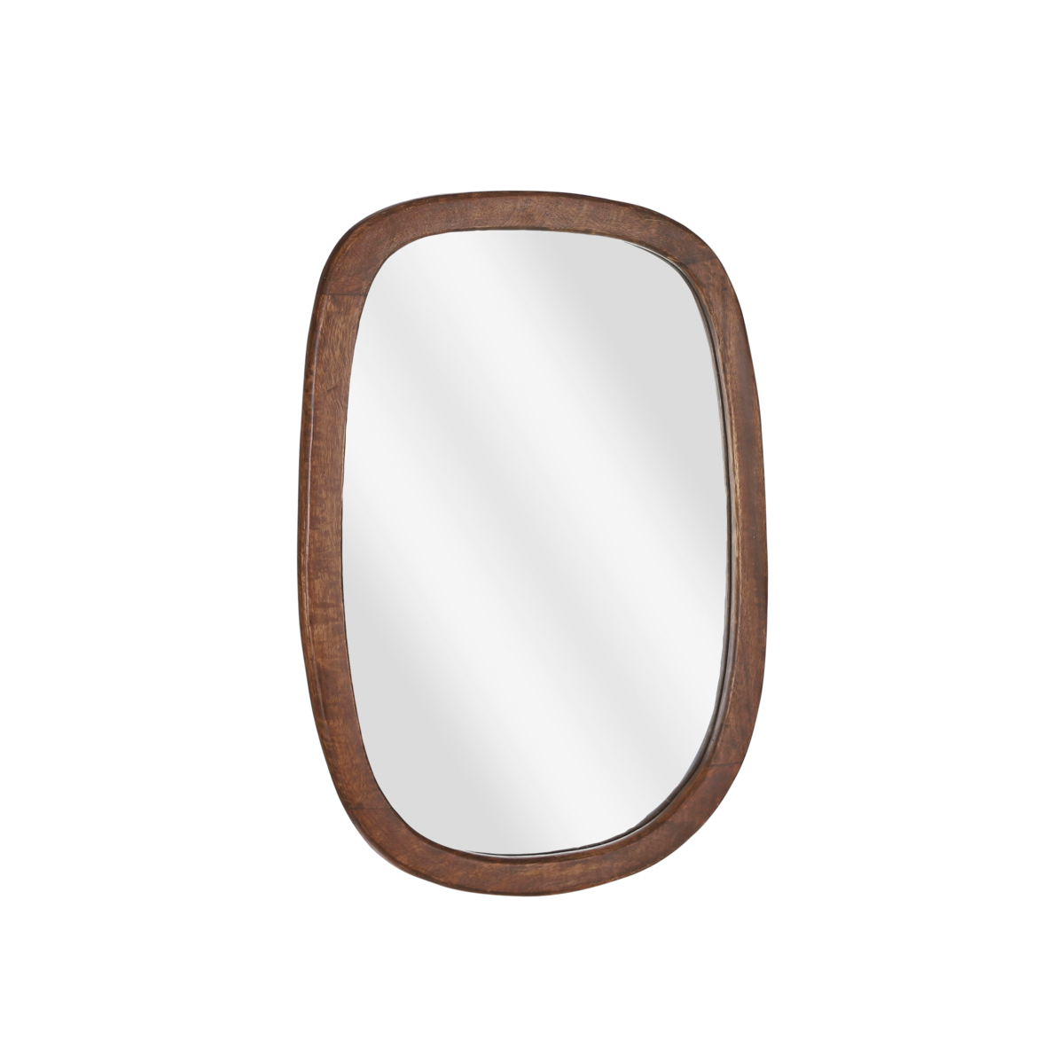 Mica Decorations – Bosco Wandspiegel – L35 x B50 cm – Mangoholz – Dunkelbraun