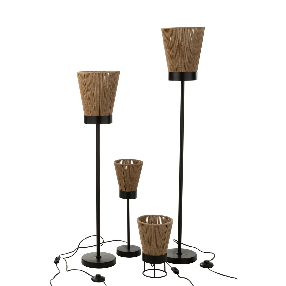 J-Line - Stehleuchte 'Luna' (Größe L, Beige, Jute)