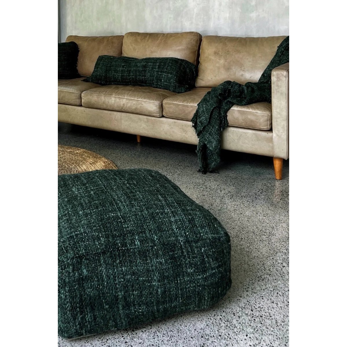 Bazar Bizar - Poef 'Oh My Gee' (Donkergroen)