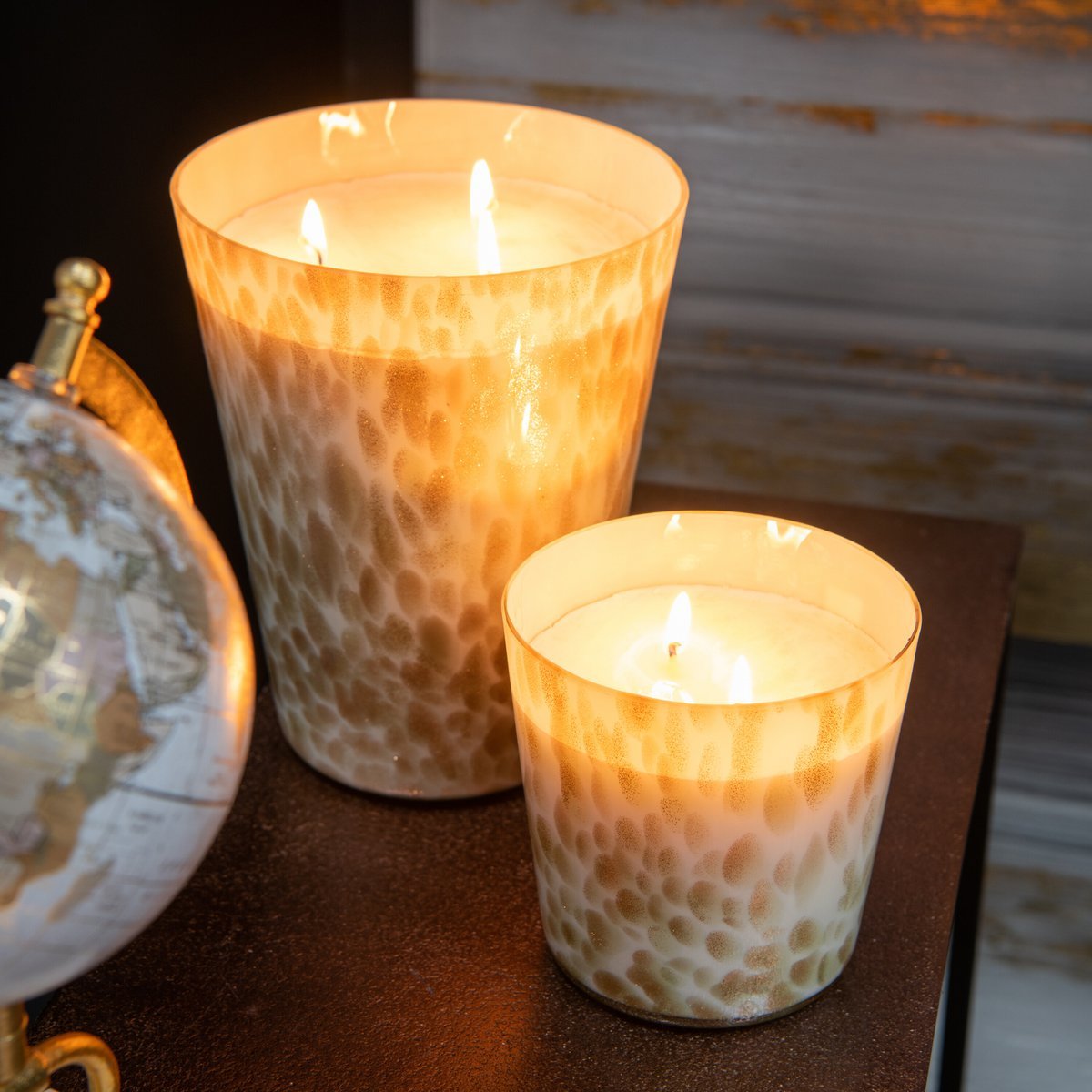 J-Line - Duftkerze - Neon Night - Weiß/Gold - L