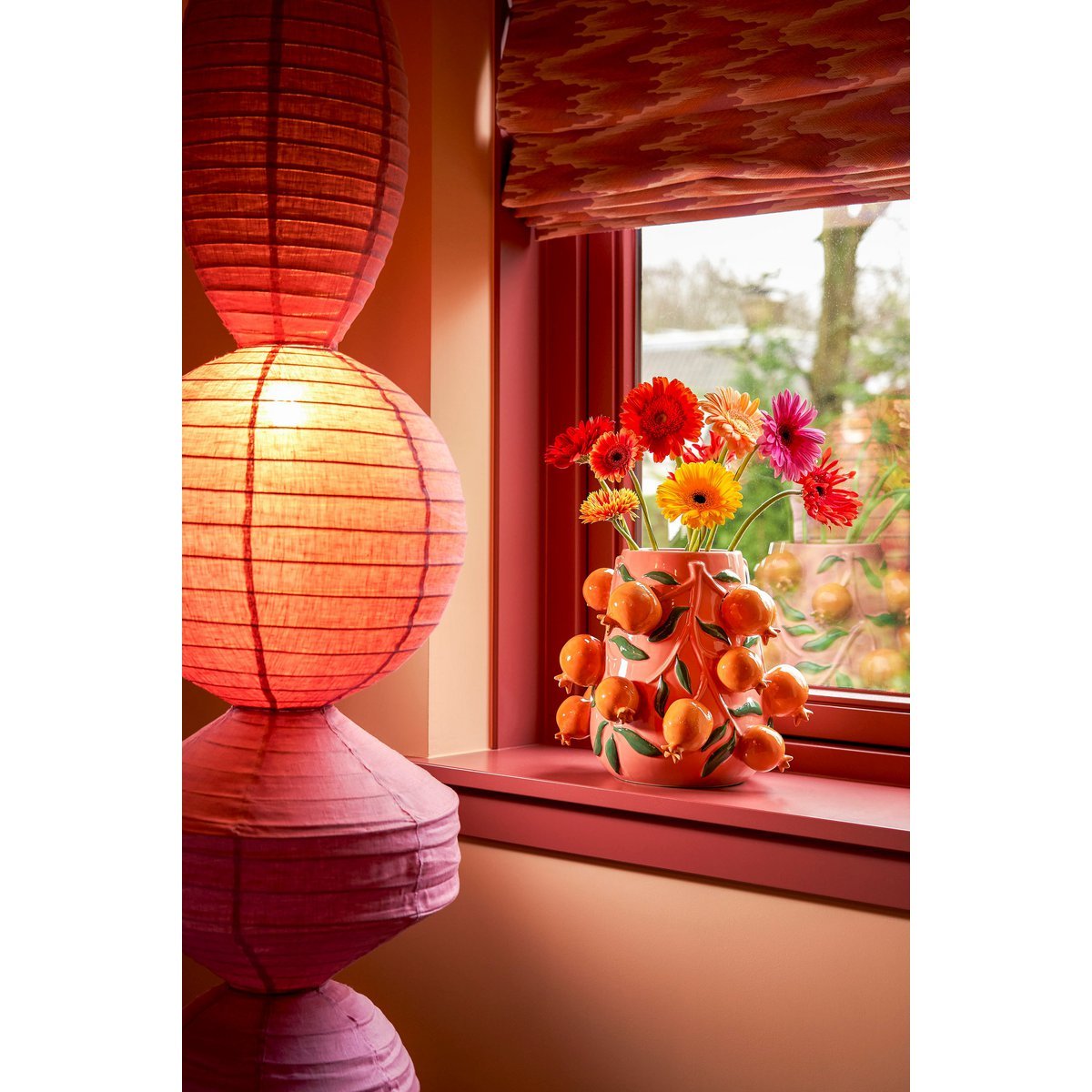 Mica Decorations - Melika Vaas - H31 x Ø34 cm - Keramiek - Roze