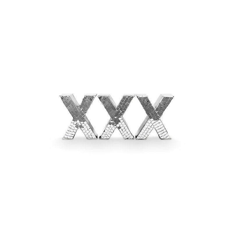 vtwonen - Decoratief figuur 'X' (Set van 3, Mosaic Silver)