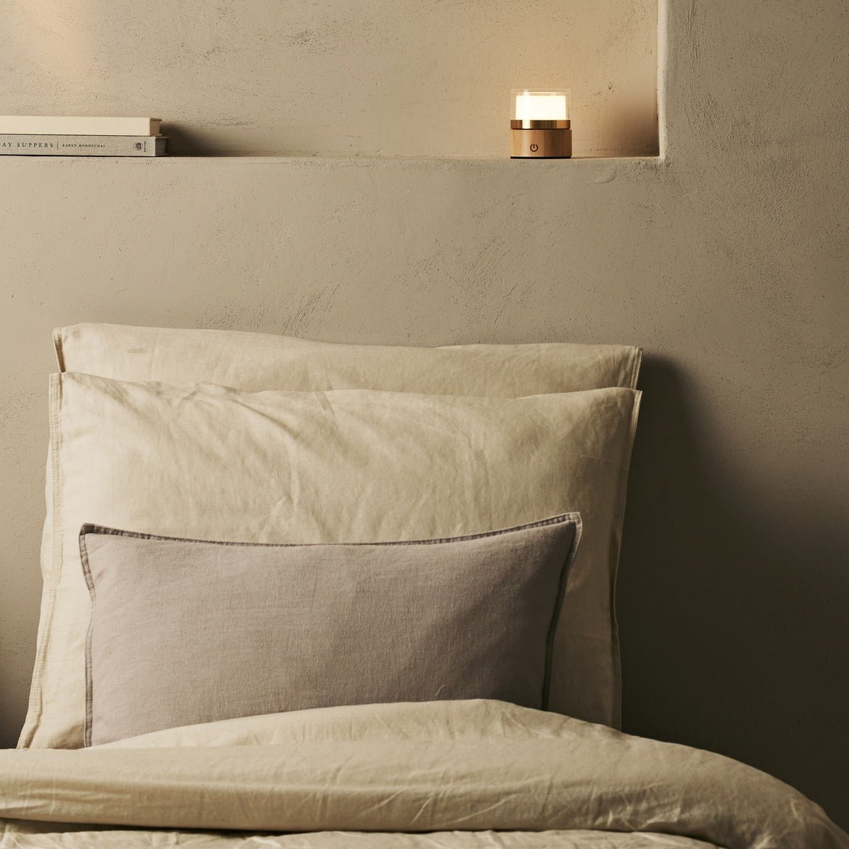 Tavellio-Amsterdam - Leo Lichtbruine compacte oplaadbare lamp - hout, dimbaar licht