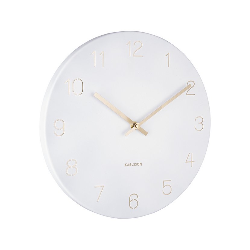 Karlsson - Wandklok Bedel Gegraveerde Cijfers Klein