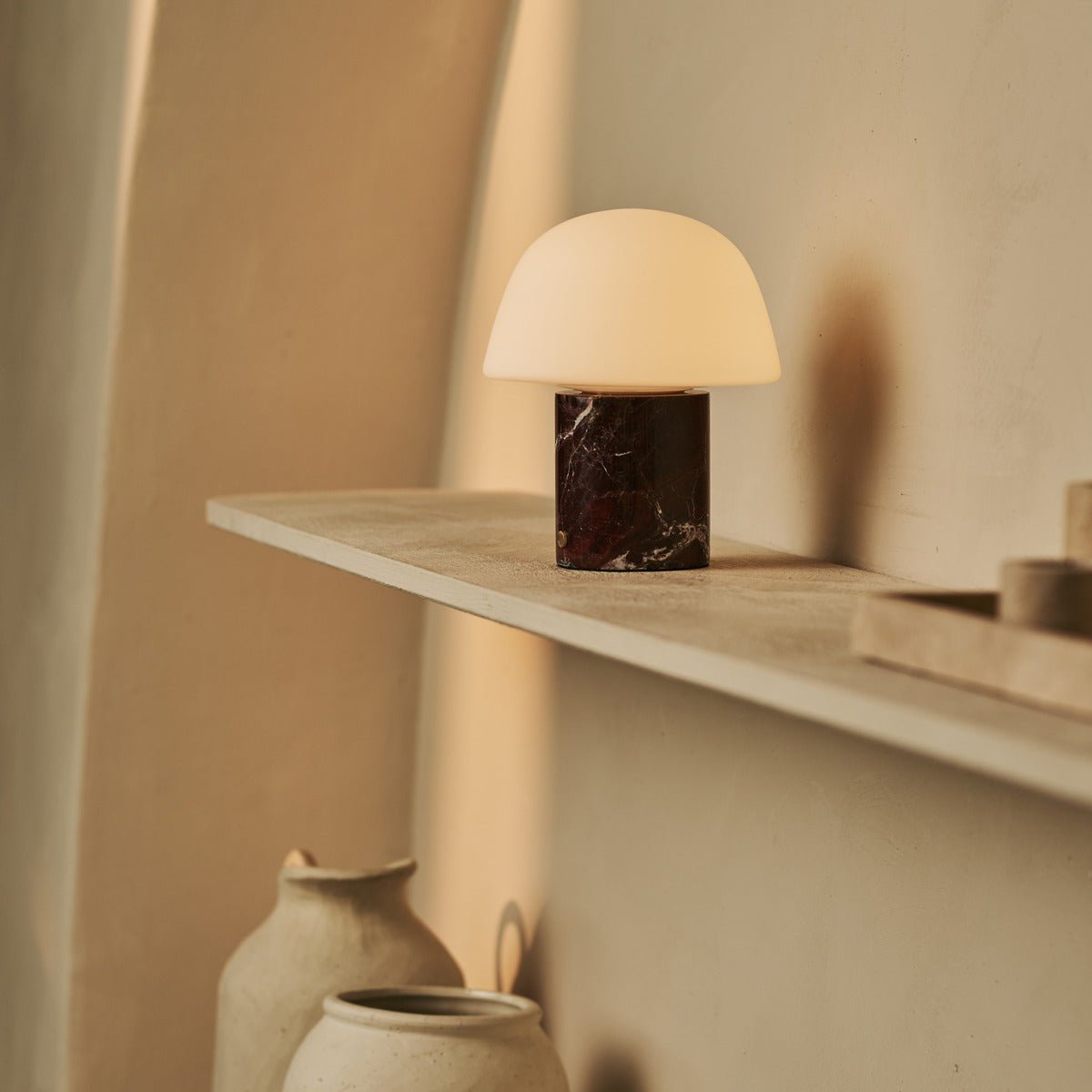 Tavellio-Amsterdam - Maes Red / Rosso Levanto - Elegante marmeren oplaadbare tafellamp