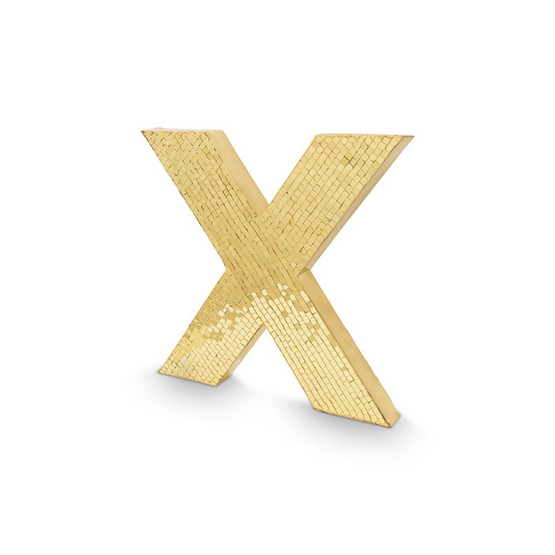 vtwonen - Decoratief beeld 'X' (Mozaïek, Goud)