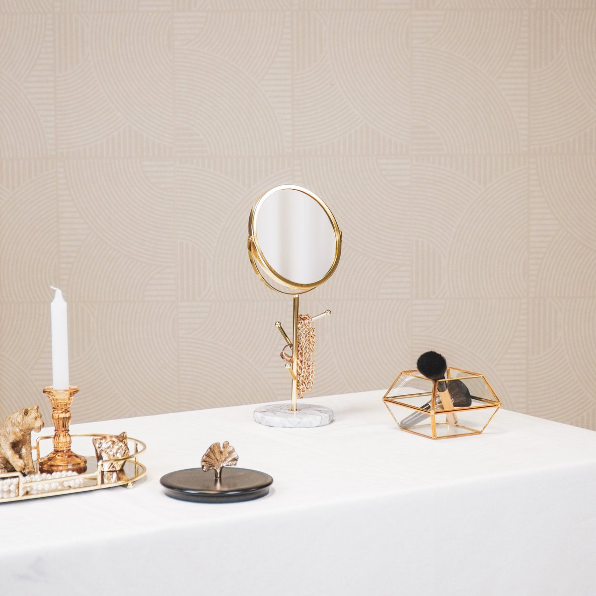 Housevitamin - Make-up spiegel 'Rene' (Goud, 37cm)