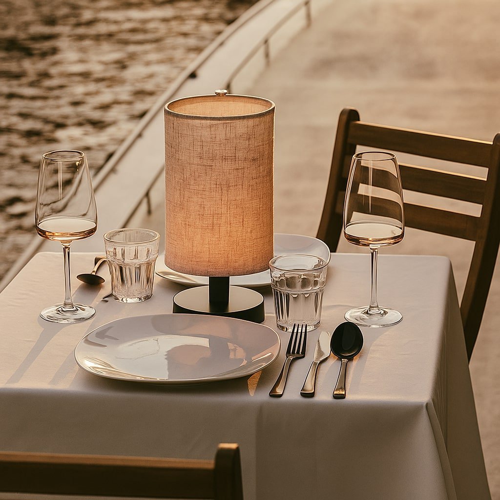 Tavellio-Amsterdam - Ben zwart houten tafellamp - Oplaadbaar en dimbaar