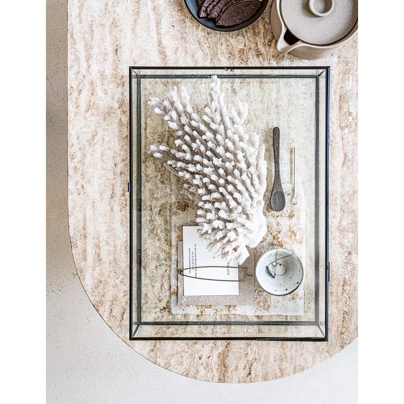 vtwonen - Opbergdoos Glas met Metalen Gouden Frame 42x33x9cm