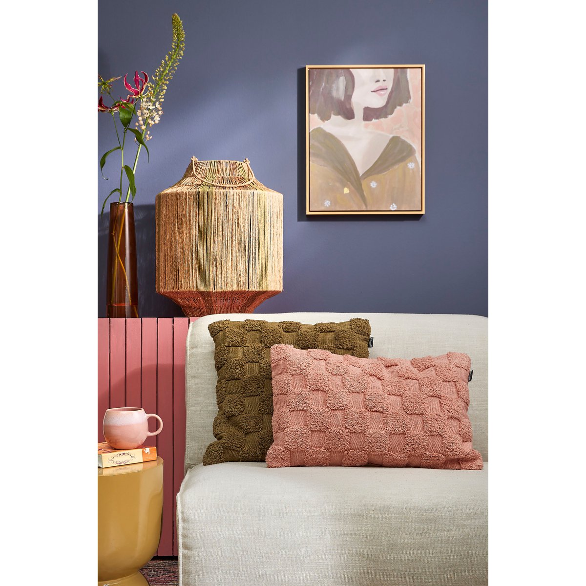 Glimmerdekorationen - Liliano Laterne - H51 x Ø40 cm - Jute - Dunkelgrün