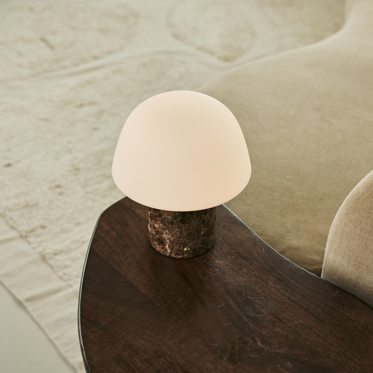 Tavellio-Amsterdam - Maes Brown / Emperador Dark - Elegante marmeren oplaadbare tafellamp