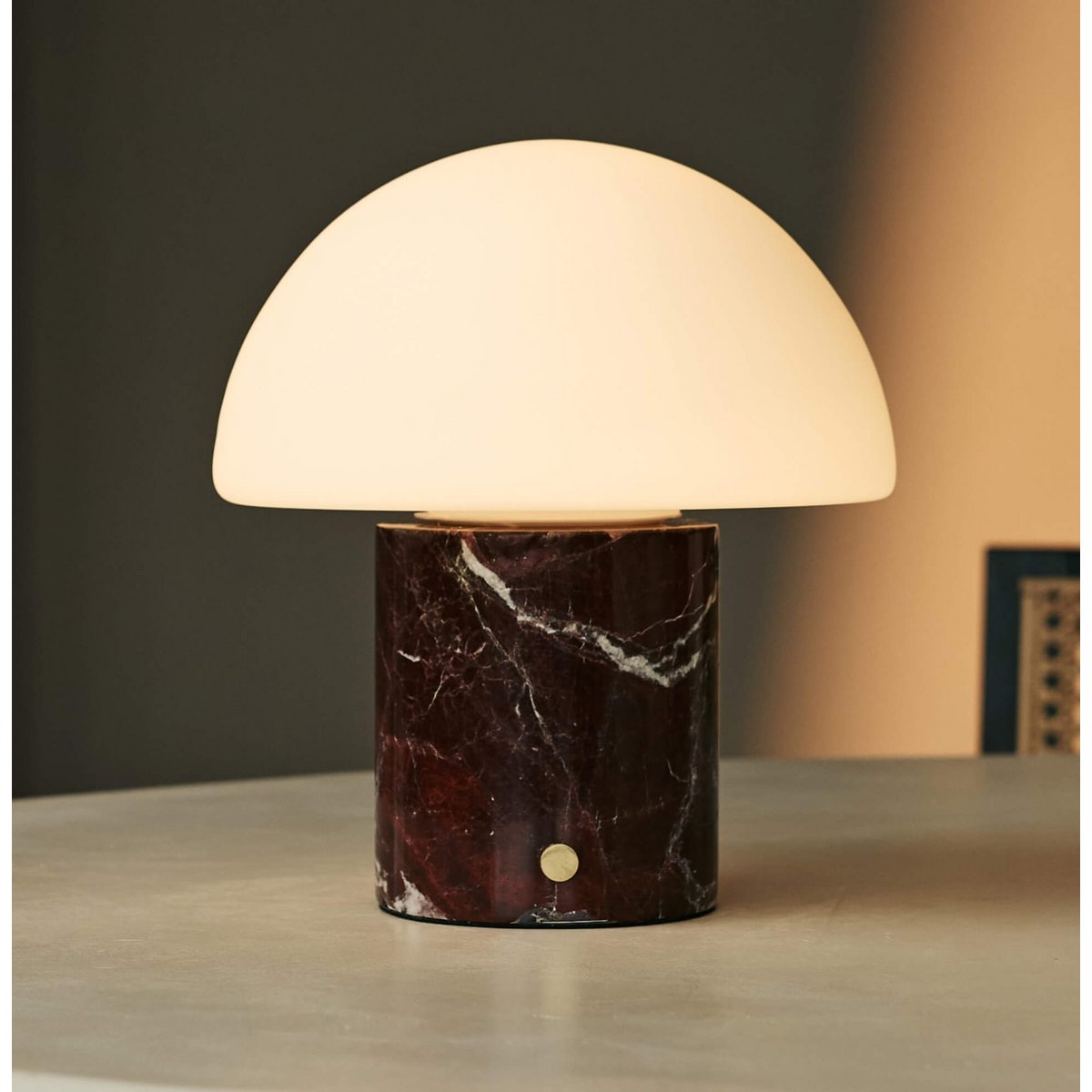 Tavellio-Amsterdam - Maris Red / Rosso Levanto - Classic Marmeren oplaadbare tafellamp met 3 lichte kleuren en dimfunctie