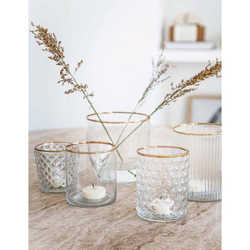 vtwonen - Opbergdoos Glas met Metalen Gouden Lijst 42x16,5x9cm