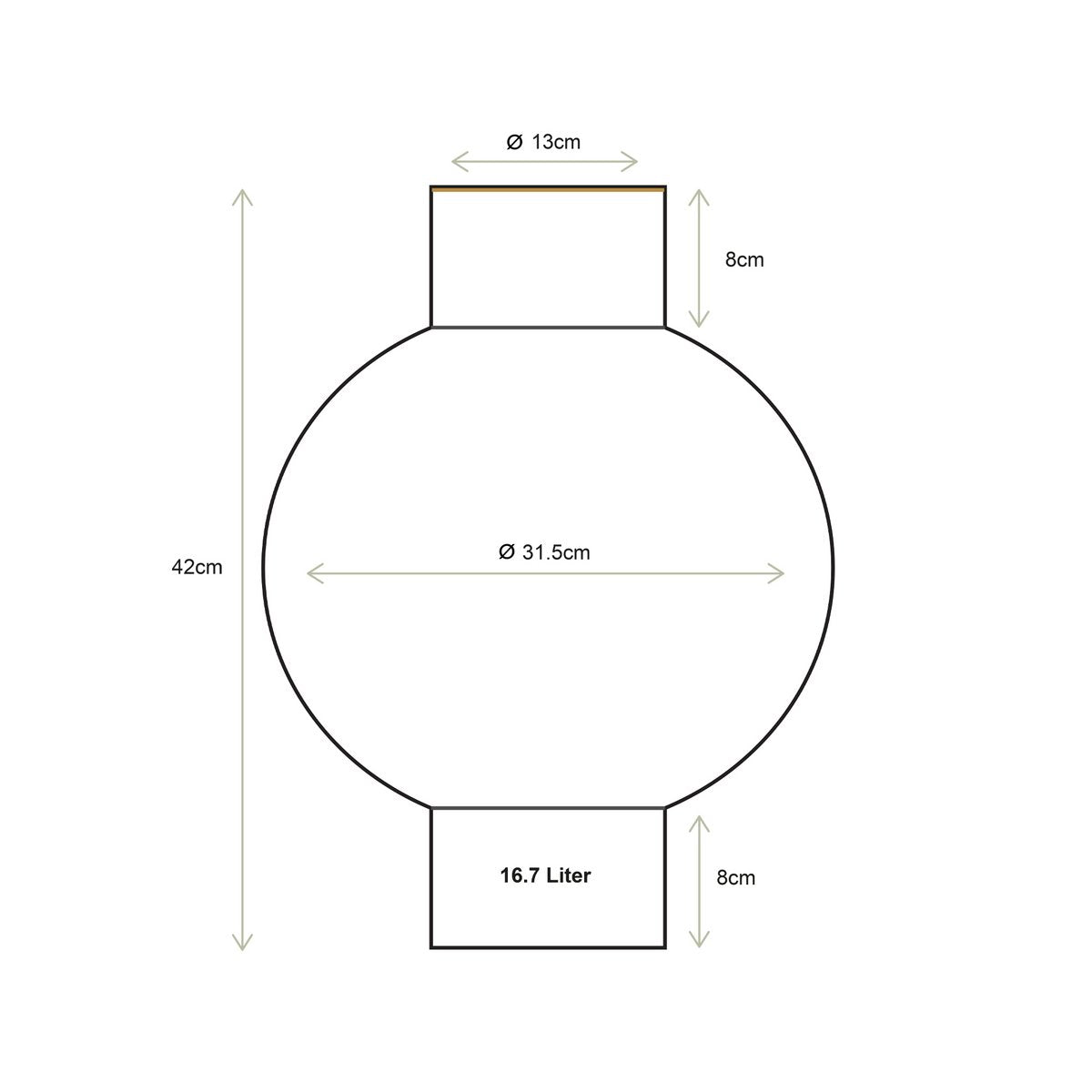Pip Studio - Vase Metal Large Soft Green 31.5x42cm