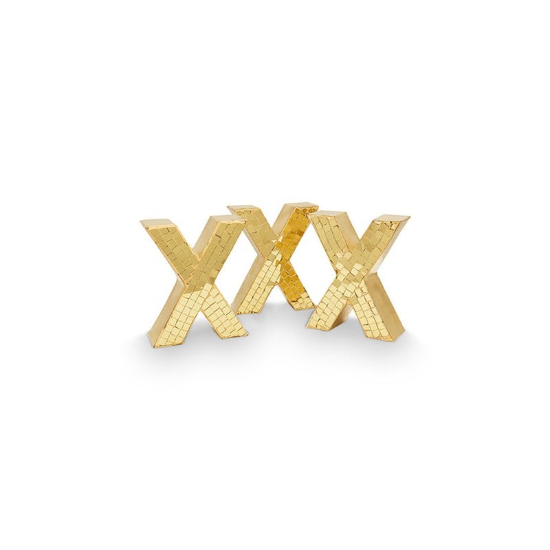 vtwonen - Decoratief figuur 'X' (Set van 3, Mosaic Gold)
