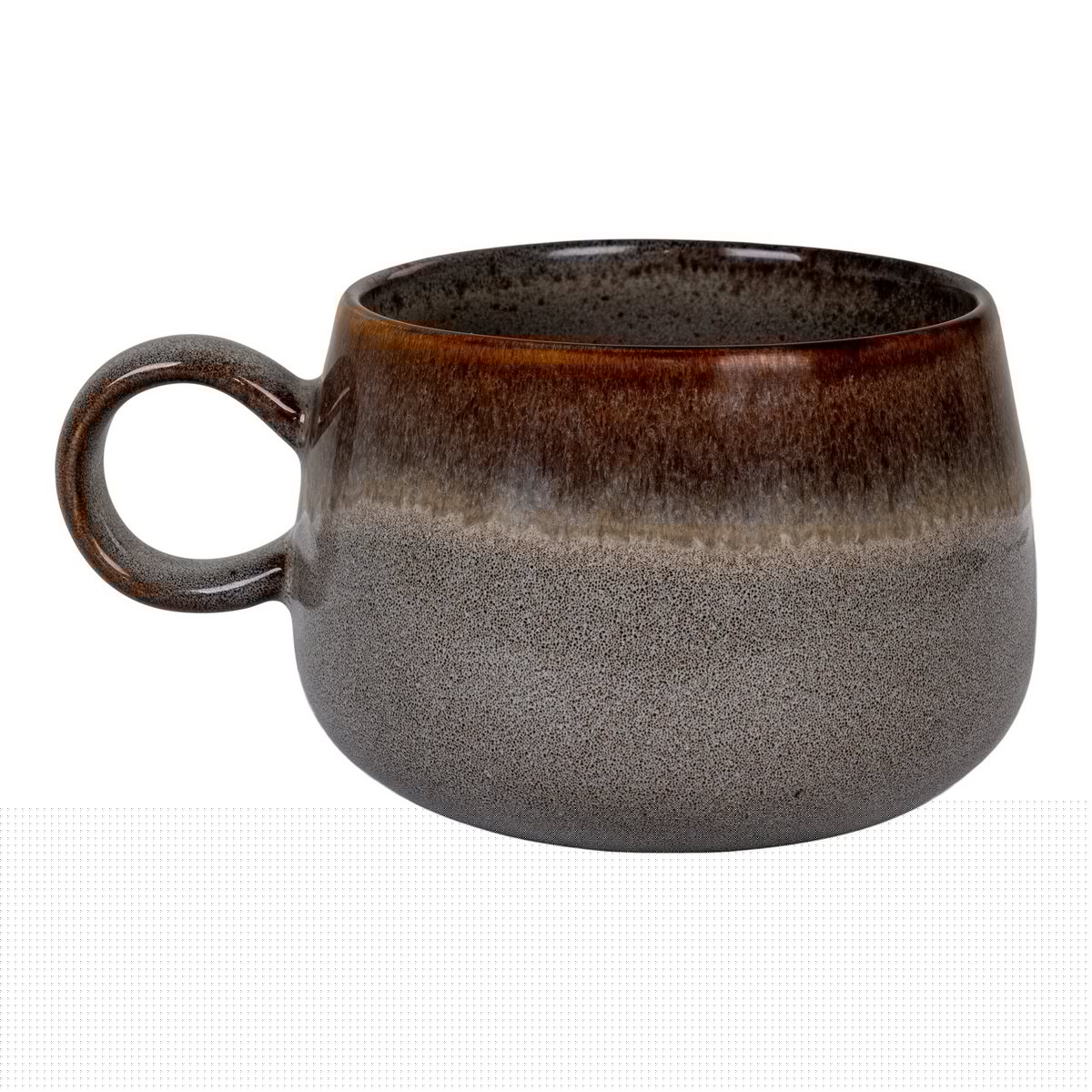 House Nordic - Selma Mug - Tasse, Keramik, grau/braun, ø10x7,5 cm, 4er-Set