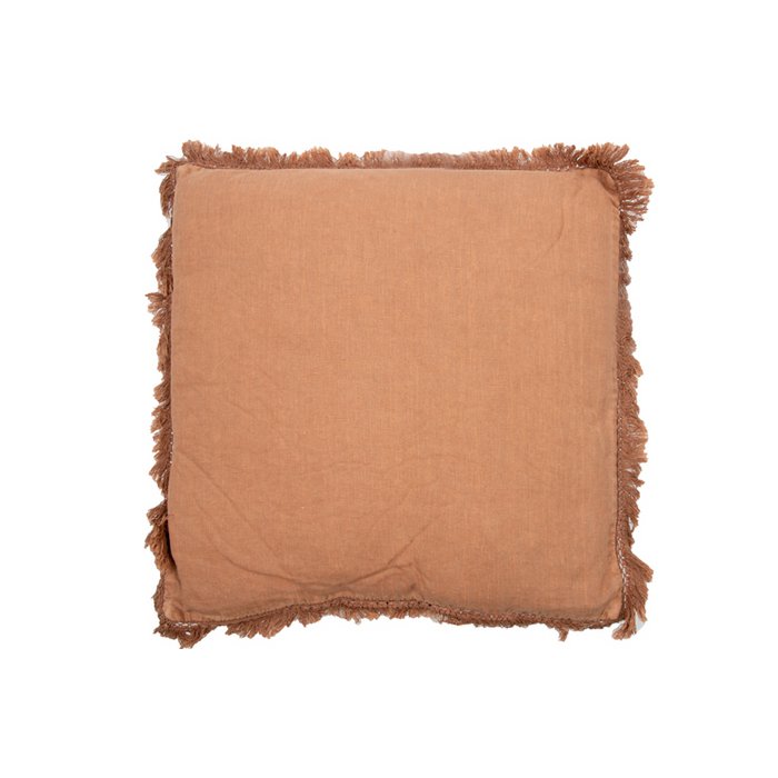 Mrs. Bloom - Fluweel/Linnen sierkussen 'Rosie' (45cm x 45cm, Nude)