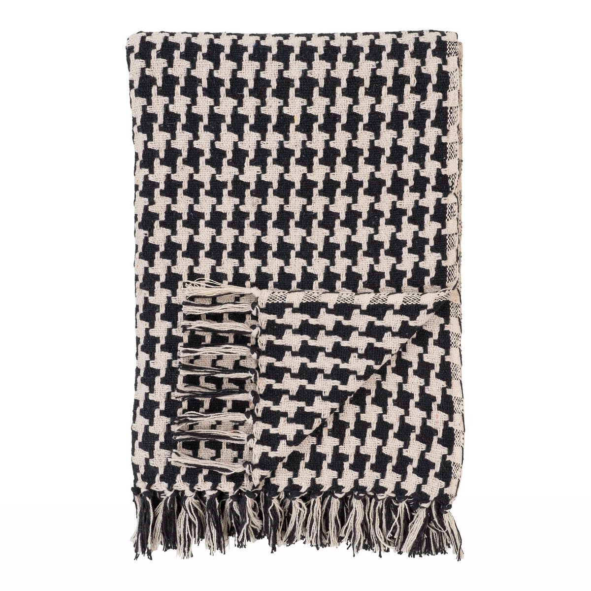House Nordic - Zijplaid - Plaid, zwart/beige, 130x180 cm