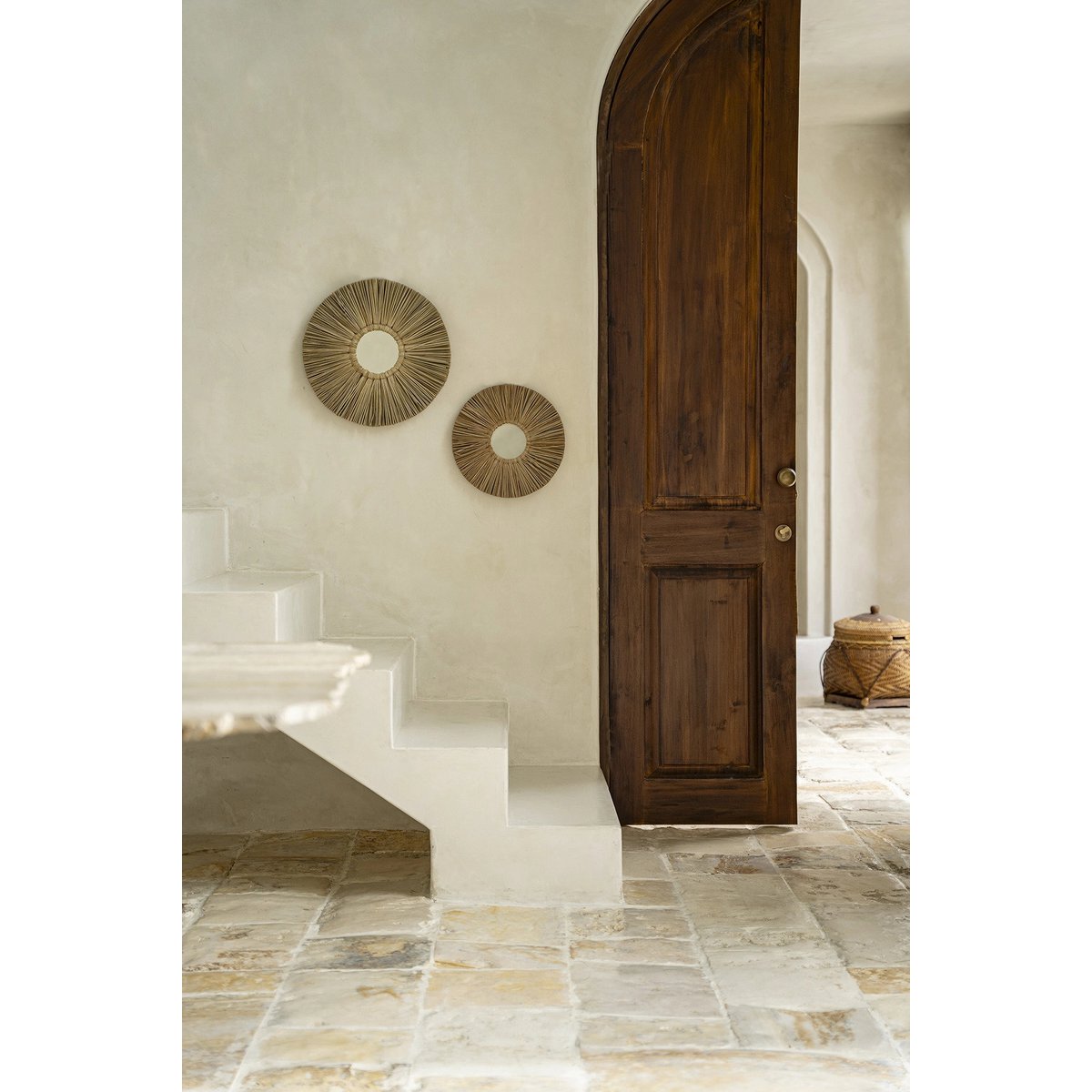 Bazar Bizar Living - De Alang Alang Spiegel - Naturel - M