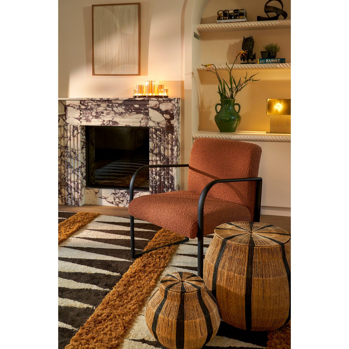 Mica Decorations – Kratos Kerzenhalter – L36 x B12 x H18 cm – Metall, Glas – Gold