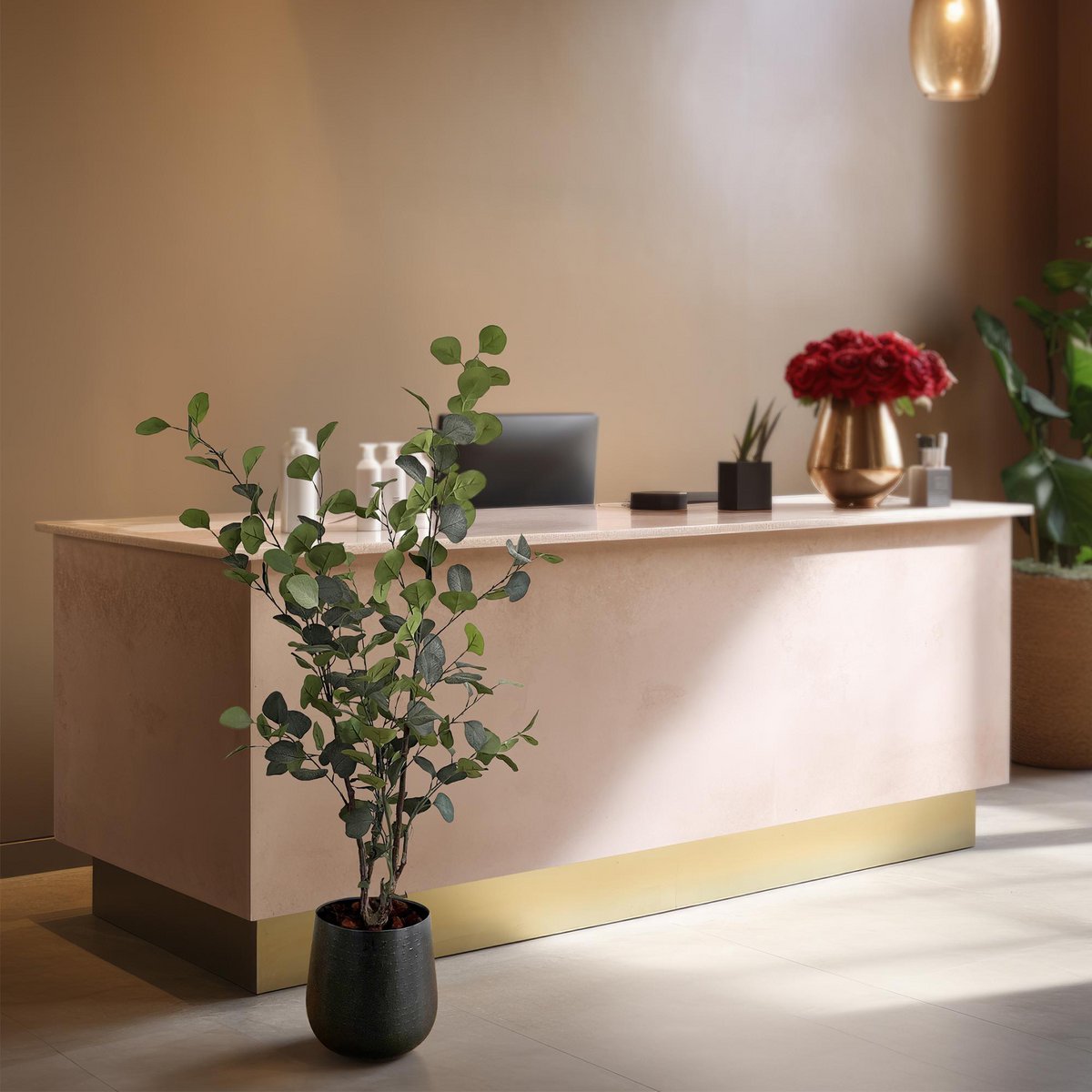 Green BoutiQ - Kunstplant - Eucalyptus - Blauwe Gomboom - 120 cm