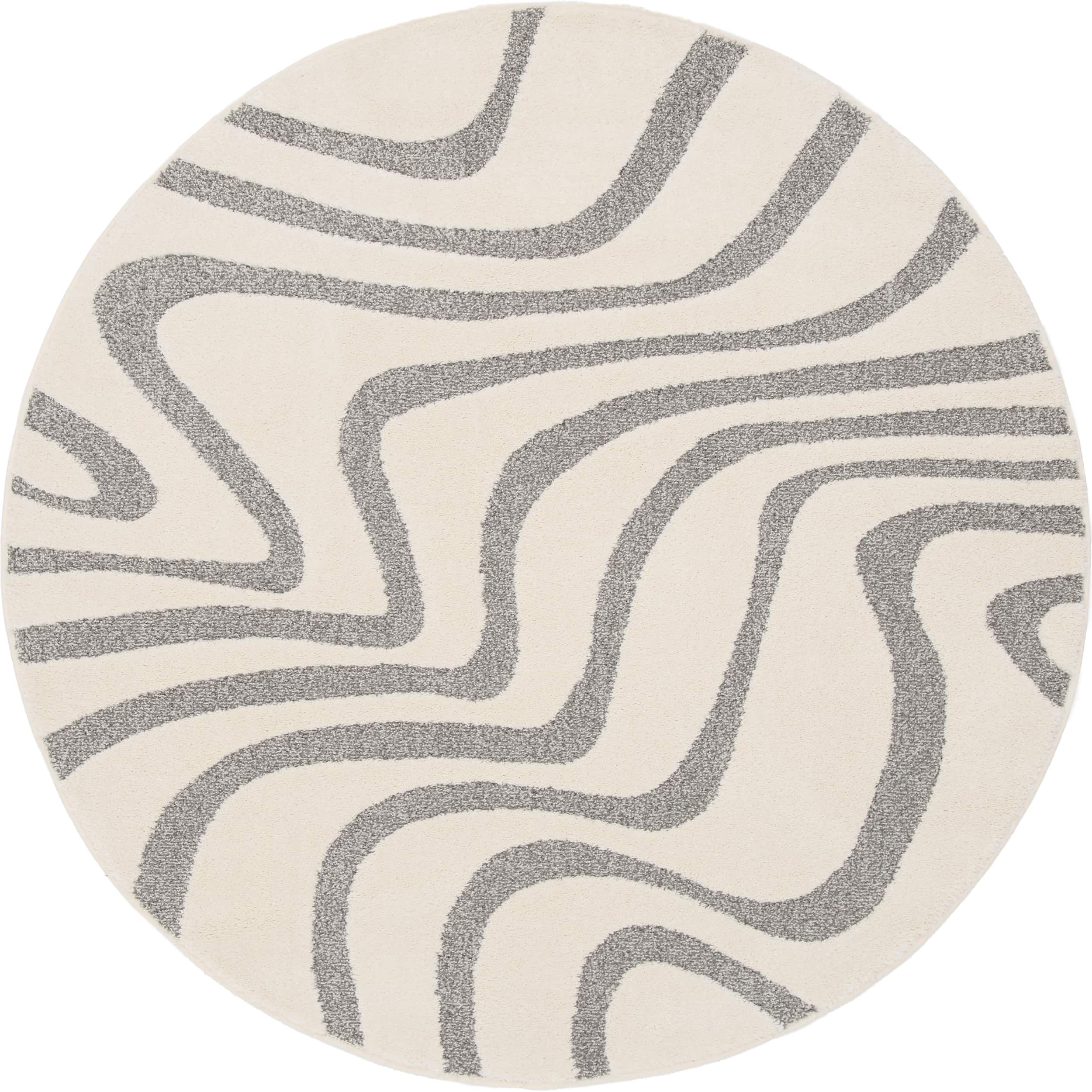 By Javy - Vloerkleed Coco Wave - kleur antraciet-creme