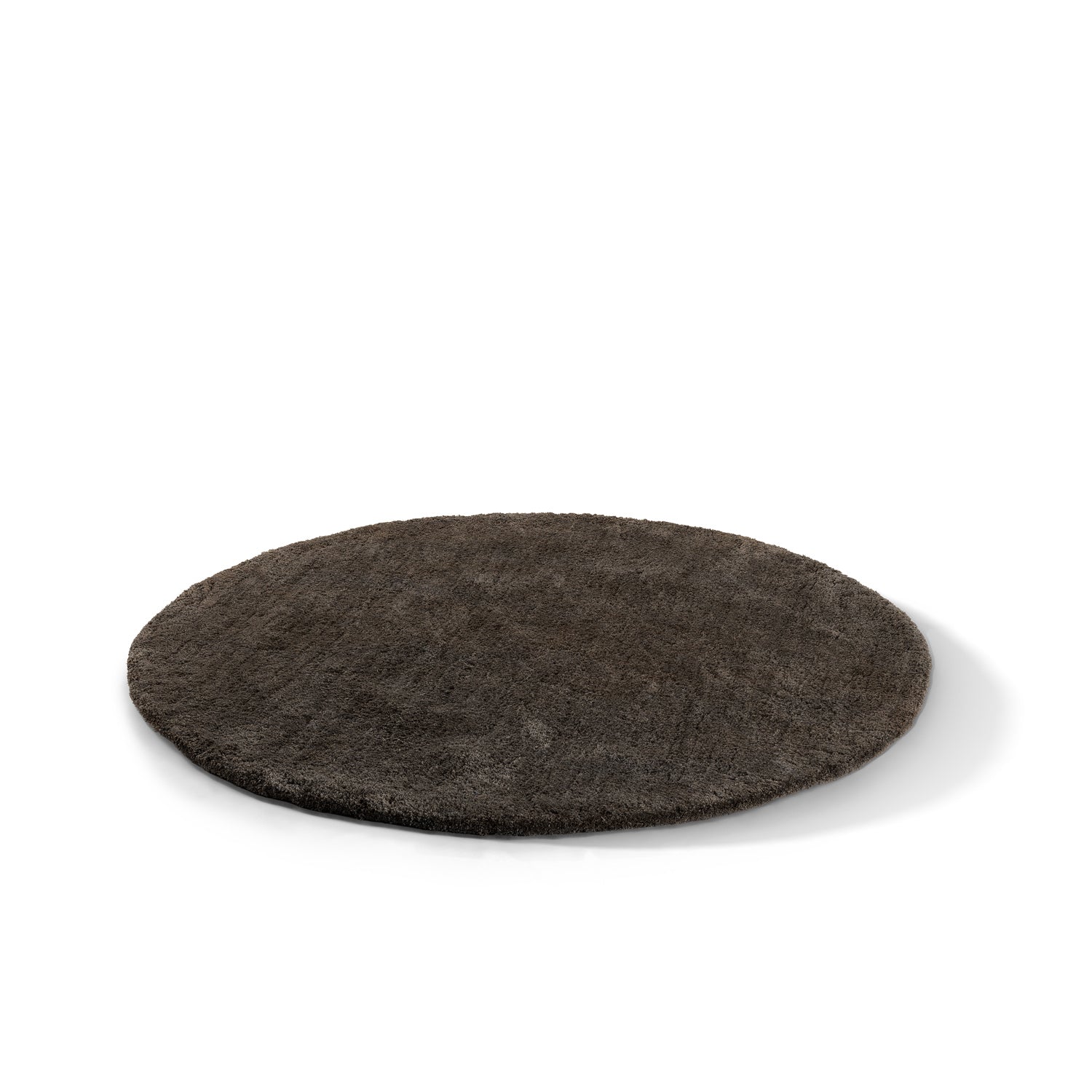 By Javy - Vloerkleed Faye - kleur Stone - rond 160 cm - zachte shaggy