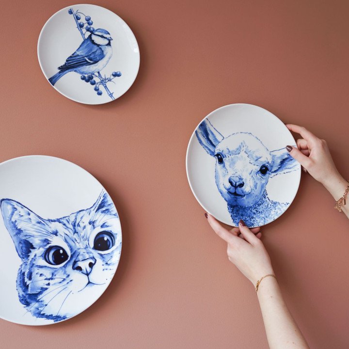 Heinen Delfts Blauw - Wandbord Lammetje