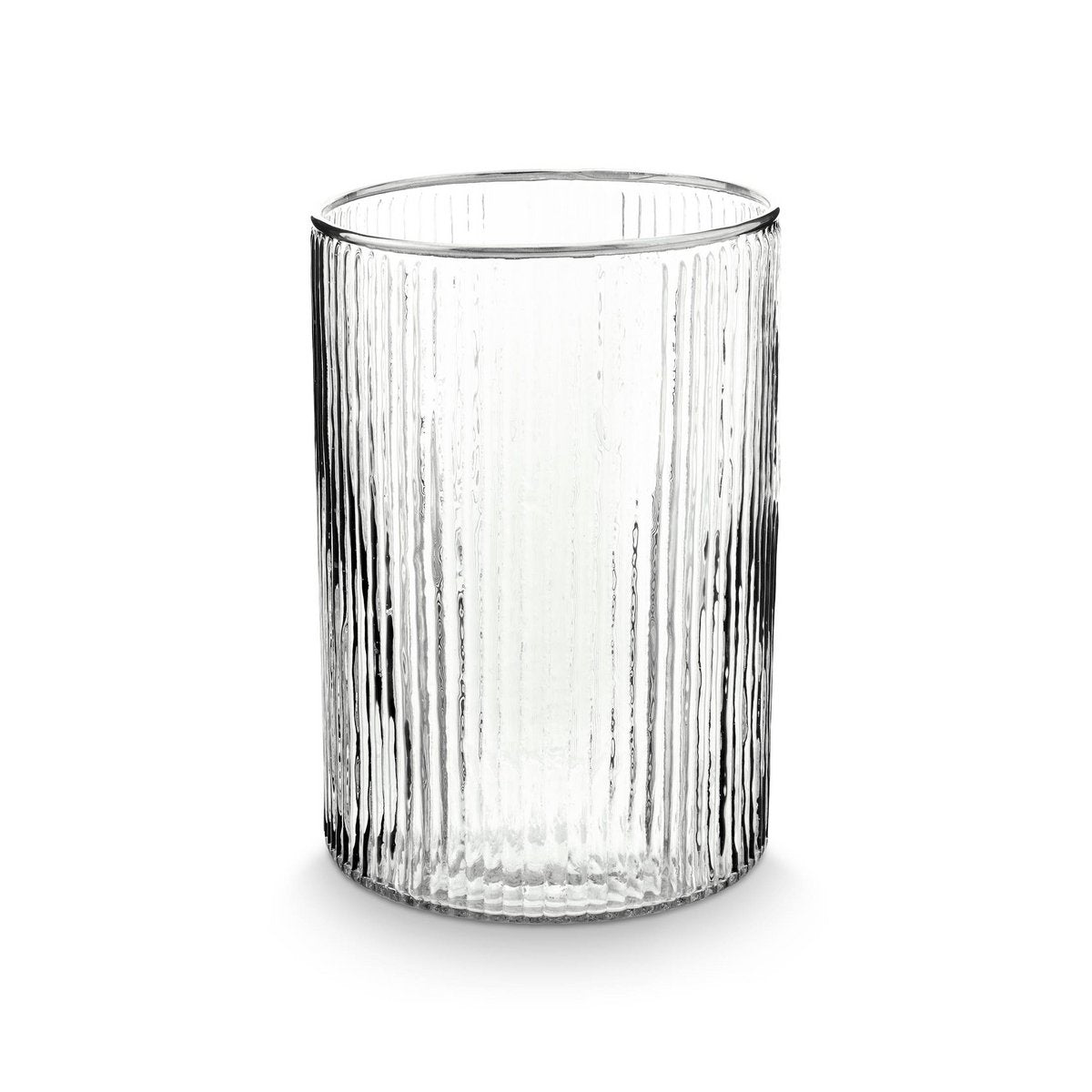 vtwonen - Vase Glass Stripes Silver 13x19cm