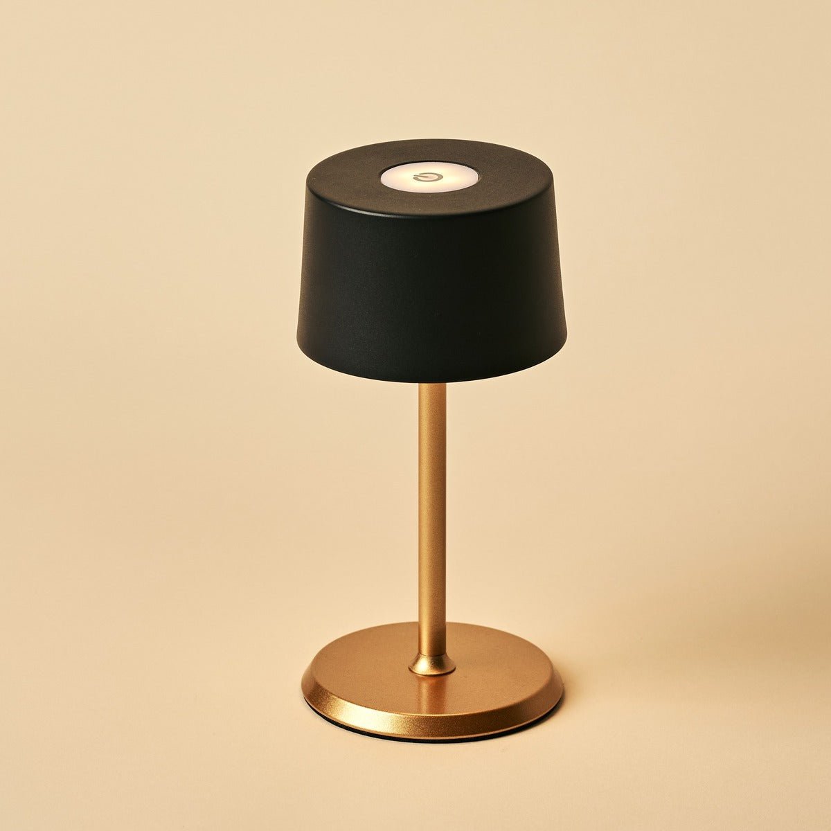 Tavellio-Amsterdam - David Black & Gold oplaadbare tafellamp 2 op 1 met verstelbare hoogte - dimbaar en draadloos met 120 uur batterij