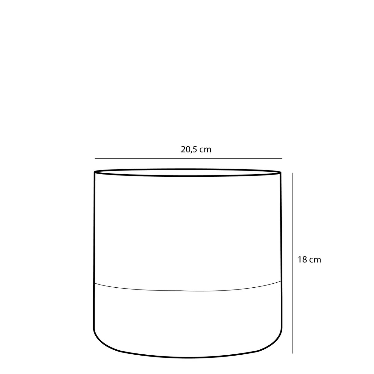 Glimmerdekorationen - Lago Blumentopf - H18 x Ø20,5 cm - Creme