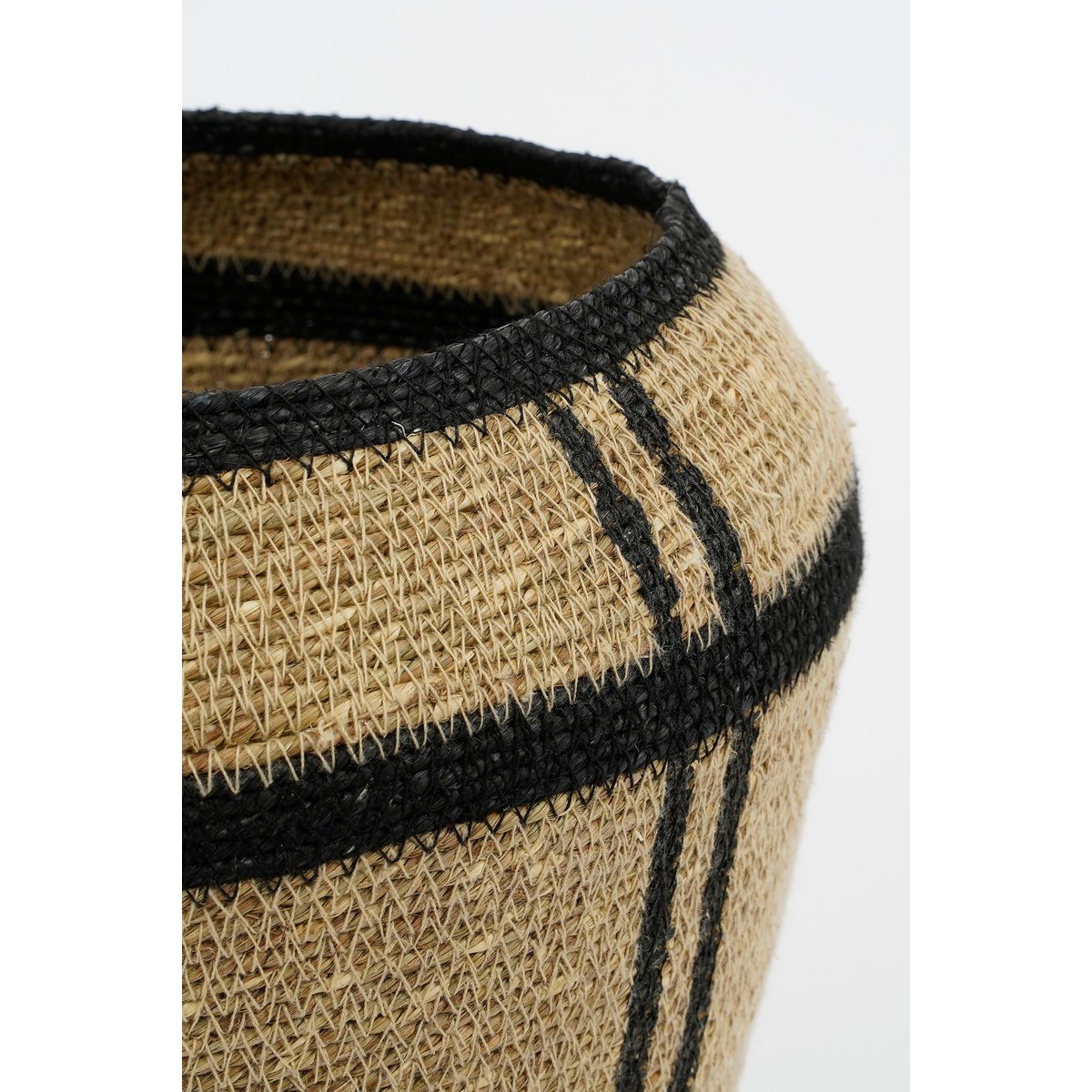 Glimmerdekorationen – Aufbewahrungskorb – 3er-Set – H38 x Ø30 cm – Seegras – Hellbraun