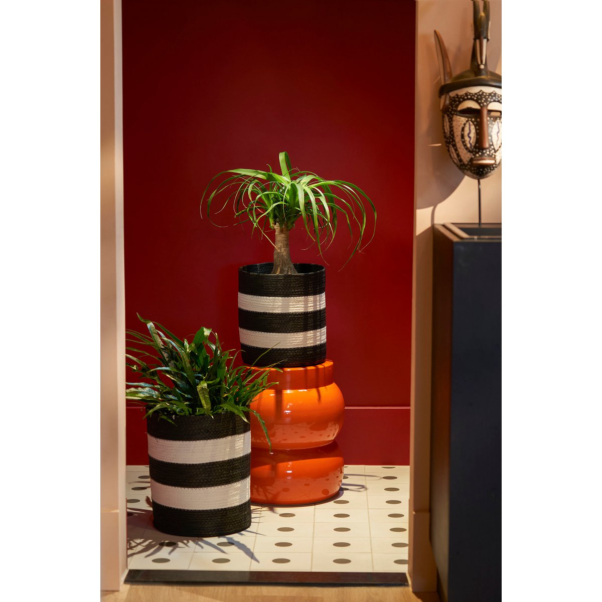 Glimmerdekorationen – Nacho-Korb – 2er-Set – H34 x Ø29 – FSC-Mix – Schwarz, Weiß