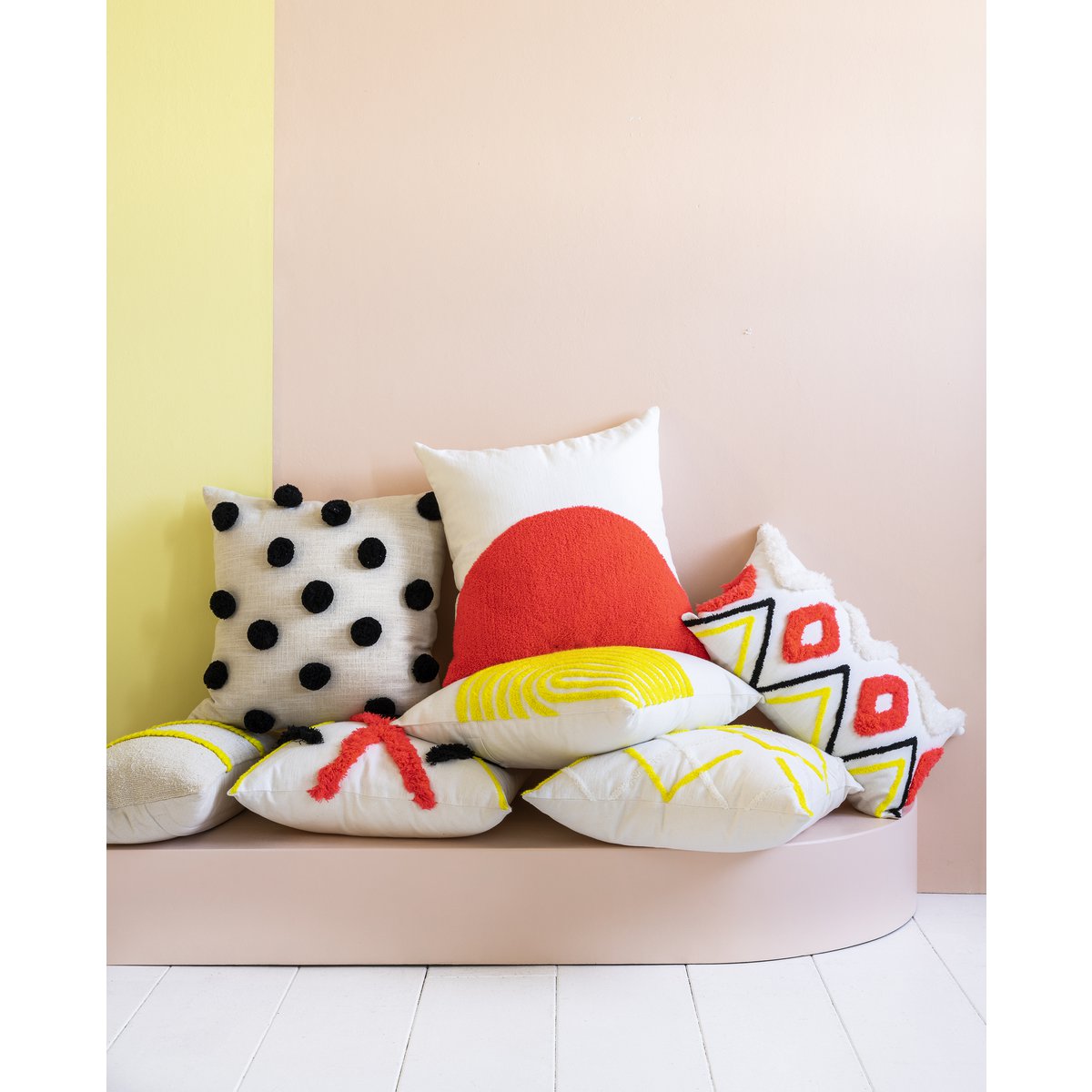 vtwonen - Sierkussen 'Fluo' (Multicolor, 45cm x 45cm)